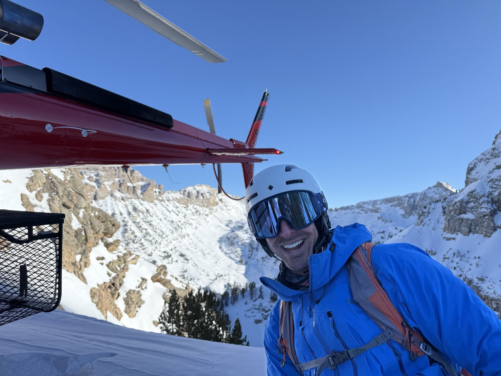 Heli skiing with mates